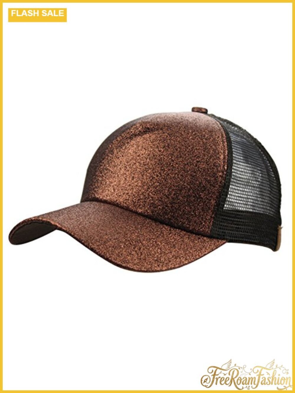 Womens Glitter Sequin Messy Bun Ponytail Baseball Sun Hat Cap Cotton Blend